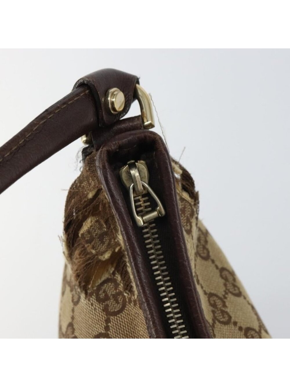 Authentic GUCCI GG Canvas Abbey Shoulder Bag Beige Gold 130738 - Picture 2 of 16